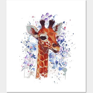 Giraffe - Cute Giraffe - Giraffe Drawing Posters and Art